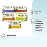 Yardley London Soap Bath Bar Bundle - 10 Bars: English Lavender, Oatmeal and Almond, Aloe and Avocado, Cocoa Butter, Lemon Verbena 4 Ounce Bars (Pack of 10, Two of each)