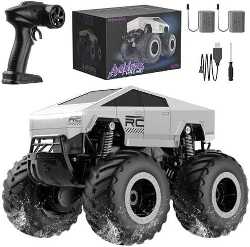 Cybertruck RC Car Kids Toys for Ages 6+, Remote Control Car Waterproof Monster Truck, Amphibious 4WD All Terrain Off-Road Pickup, 1:16 Scale, 2.4GHZ Vehicles, Boys 2025 Christmas Kids Birthday Gift