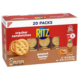 RITZ Peanut Butter Sandwich Crackers, 20 Snack Packs (6 Crackers Per Pack)