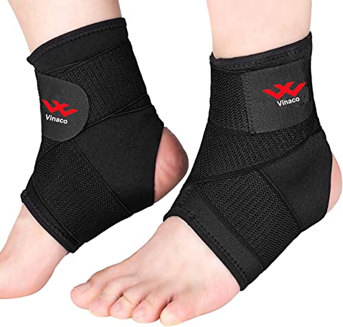 Vinaco Ankle Brace, 2 Pack Breathable & Strong Ankle Brace for Sprained Ankle, Stabilize Ligaments, Prevent Re-Injury, Ankle Braces for men & women with Adjustable Wrap, ankle support for men