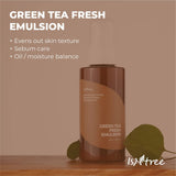 ISNTREE Green Tea Fresh Emulsion 120ml 4.05 fl.oz | Green tea extract from Jeju | Balances Oil & Moisture | Lightweight texture