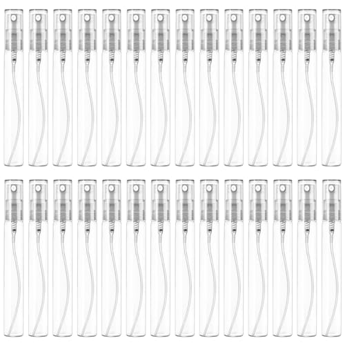 Mini Spray Bottle 10ml, Refillable Glass Spray Bottle, Glass Bottle Atomizer, Perfume Mouthwash Atomizer for Cleaning Refillable Container for Travel, Essential Oils, Perfume 40 Pcs, 10ml