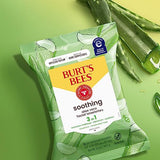 Burt's Bees Aloe Vera Face Wipes, Mothers Day Gifts for Mom for Sensitive Skin, Soothing Makeup Remover & Facial Cleansing Towelettes, 30 Ct. (3-Pack)