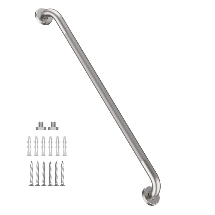 36 Inch Anti Slip Shower Grab Bar, Munzong Satin Brushed Nickel Bathroom Grab Bar, Knurled Bathroom Balance Bar,Safety Hand Rail Support Handicap Elderly Injury Senior Assist Bath Handle