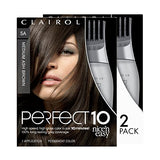 Clairol Nice'n Easy Perfect 10 Permanent Hair Dye, 5A Medium Ash Brown Hair Color, Pack of 2