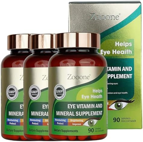 zooone- Lutein Eye Vitamins Supplement for Macular Health and Dry Eye, Contains Lutein, Zinc, Vitamins C/E & Zeaxanthin to Support Eye Health, 90 Tablets (3)