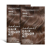 Madison Reed Radiant Hair Color Kit, Light Smoky Brown for 100% Gray Coverage, Ammonia-Free, 7NVA Veneto Light Brown, Permanent Hair Dye, Pack of 2