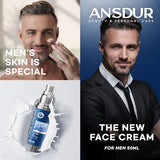 ANSDUR Face Cream for Men: Mens Face Moisturizer, Eye bags Treatment for Men, Anti Aging Face Cream - 6 in 1, After Shave Lotion for Men, Advanced Formula 1.7oz