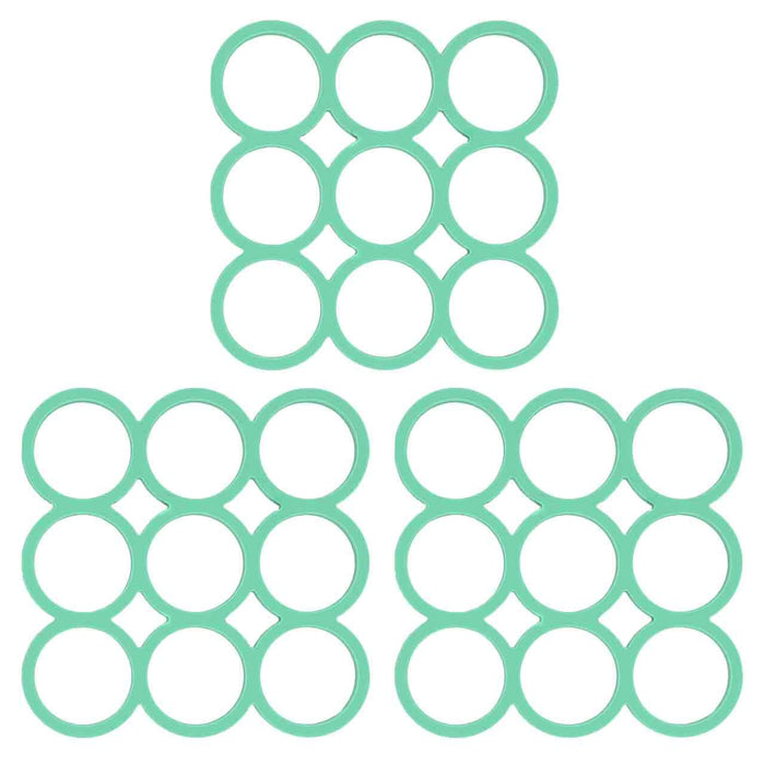 myHomeBody Silicone Trivet Heat Resistant Mat | Potholders for Kitchens | Trivets for Hot Dishes, Hot Pads for Kitchen | Kitchen Accessories Cooking Accessories | Aqua Loops, Set of 3