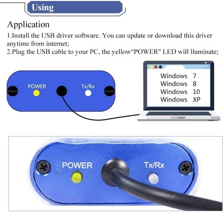 YJINGRUI USB Hart Modem USB to Hart Protocol Modem Hart Transmitter for Rosemount/ABB/Vega/E H/ETC Hart Protocol Device Adapt to Windows XP/7/8/10 with Built-in Loop Resistor