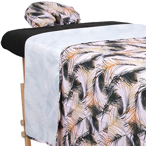 ForPro Professional Collection Designer Microfiber 3-Piece Massage Sheet Set, Black Whisp, Ultra-Light, Stain, and Wrinkle-Resistant Includes Massage Flat and Fitted Sheet and Massage Face Rest Cover