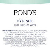 Pond's Vitamin Micellar Makeup Remover Wipes for Dry Skin, Skin Care Hydrating Aloe Vera Daily Face Wipes Remove Dirt, Waterproof Makeup, 25 Count, 4 Pack