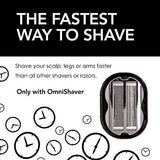 Premium Omnishaver with White Travel Case - The Fastest Way to Shave Head, Legs, Arms, Body | an Alternative to Disposable Shaving Razors Self Cleans & Strops During Use | Bald Head Shaver for Men