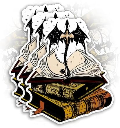 Dragon Rider Fantasy Decal for Bookish Book Lover 5" Die-Cut Waterproof Vinyl Sticker for Water Bottle Tumbler Phone Case Laptop Cars Decal Gifts (5 Inches)