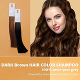 YOURTONE Hair Dye Shampoo Dark Brown 3 in 1 Natural Hair Dye Semi-Permanent Hair Color Shampoo for Men & Women in Minutes Long Lasting Safe & Easy to Use(500 ML)