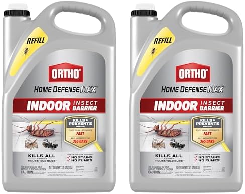 Ortho Home Defense Max Indoor Insect Barrier: Refill, Starts Killing Ants, Roaches, Spiders, Fleas and Ticks Fast, Use for Indoor Pest Control, Long-Lasting Control, 1 gal. (2-Pack)