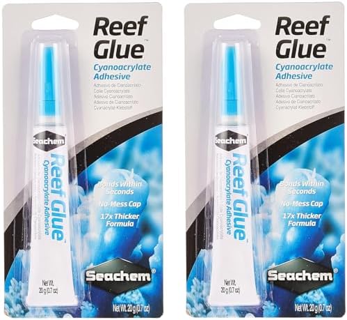 Seachem Reef Glue Cyanoacrylate Gel Coral Frag Mounting, 20g (001167) | Pack of 2