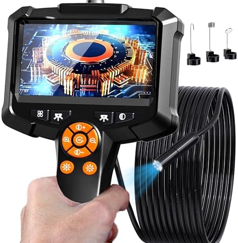 Daxiongmao Endoscope Camera with Light, 1080P HD Borescope Tools with 8 Adjustable LED Lights, 4.3"Endoscope with 16.4ft Semi-Rigid Snake Camera, IP67 Waterproof Inspection Borescope, Gadgets for Men