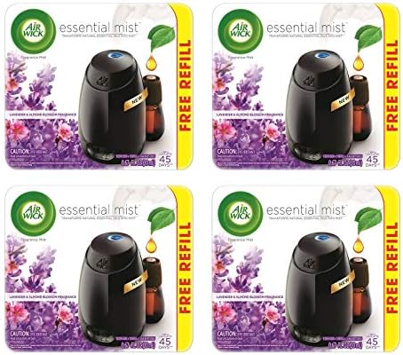 Air Wick Essential Mist Diffuser Mist Kit, Lavender & Almond Blossom 1 ea (Pack of 4)