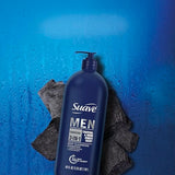 Suave Men Shampoo Conditioner Bodywash 3 in 1 Charcoal &Warm Ginger to Cleanse and Nourish Hair and Skin, 40 oz Pack of 3