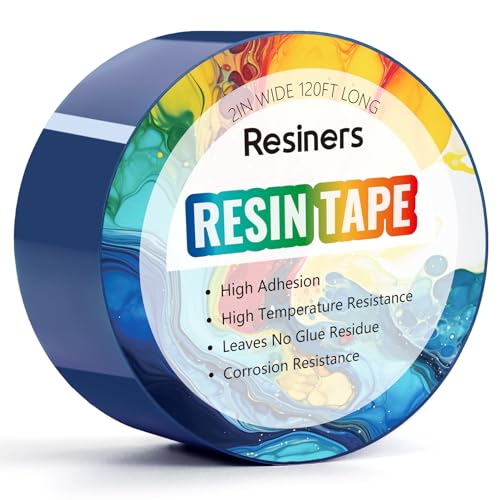 Resiners Resin Tape for Epoxy Resin Molding - 2IN W x 120FT L - Thermal Adhesive Tape, High Temperature Resistance, Easy Peel-Off, Release Resin Tape for River Tables, Remove Residue, Blue