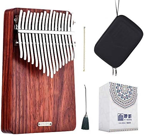 Kalimba 17 keys Thumb Piano Mbira Finger Piano Gift for Kids Adult Beginners Professional（LT-K17A,wind whisperer)