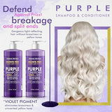 Natural Riches Purple Shampoo and Conditioner Set Sulfate Free Salon Grade for Silver Blonde Platinum Hair. Removes Yellow & Brass tones. Grey Highlighted Hair 16x2 fl oz