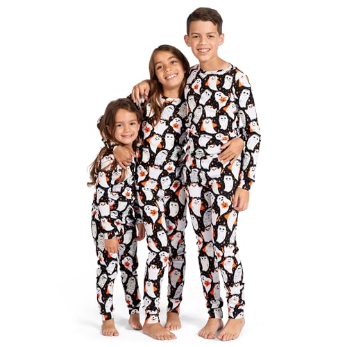 The Children's Place baby girls Family Matching Christmas Holiday Sets, Snug Fit 100% Cotton, Adult, Big Kid, Toddler, Pajama Set, Hlwn Blk Ghost, 3T US