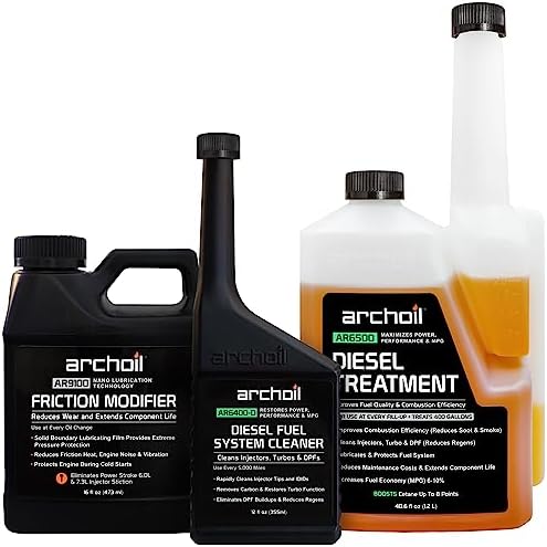 Archoil Ultimate Diesel Kit - AR9100 Friction Modifier (16oz) + AR6500 Diesel Treatment (40oz) + AR6400-D Diesel Fuel System Cleaner (12oz)