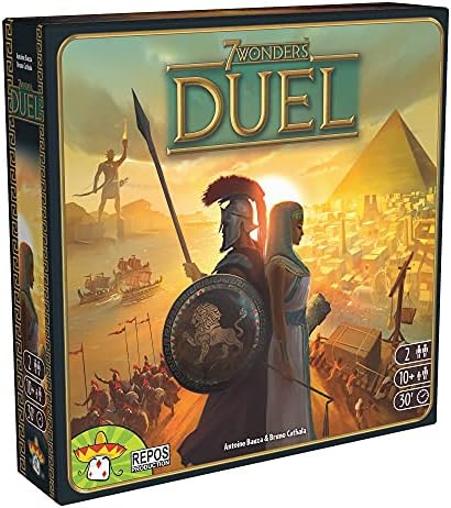 7 Wonders Duel Board Game BASE GAME - Intense Two-Player Battles in the Ancient World! Strategy Game for Kids and Adults, Ages 10+, 2 Players, 30 Minute Playtime, Made by Repos Production