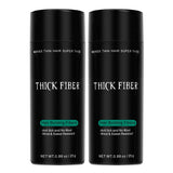 THICK FIBER Hair Fibers for Thinning Hair & Bald Spots (BLACK, Pack of 2) - 25g Bottle - Conceals Hair Loss in Seconds - Hair Powder for Women & Men