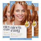 Clairol Nice'n Easy Permanent Hair Dye, 8SC Medium Copper Blonde Hair Color, Pack of 3