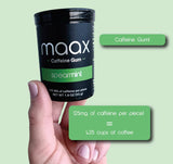 Maax Caffeine Gum | 125mg of caffeine per piece | Spearmint | 125 total pieces per box | Focus Supplement