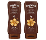 Hawaiian Tropic Island Tanning Lotion Sunscreen SPF 4, 8oz | Outdoor Tanning Lotion with SPF, SPF 4 Sunscreen, Oxybenzone Free Sunscreen, 8oz, Twin Pack