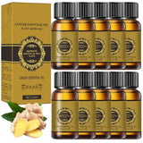 Belly Drainage Ginger Oil, Ginger Oil Lymphatic Drainage Massage Oil, Natural Lymphatic Drainage Ginger Oil,Ginger Massage Oil,Plant Aroma Oil, Natural Ginger Essential Oil (10 Pack)