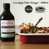 Willy's Organic ACV Apple Cider Vinegar with Mother - Probiotocs for Detox and Gut Health. 16.9oz Glass Bottle