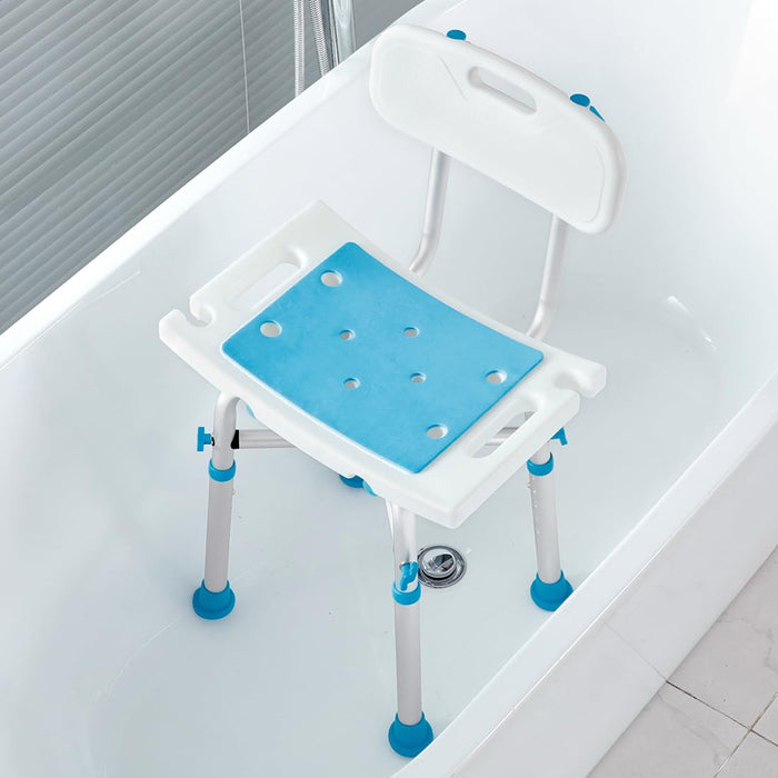 Health Line Massage Products Shower Stool for Narrow Bathtub, Small Bath Chair for Inside Shower, Heavy Duty Padded Shower Tub Seat for Bariatric, Seniors, Disabled, Handicap (REINFORCED 500LB)