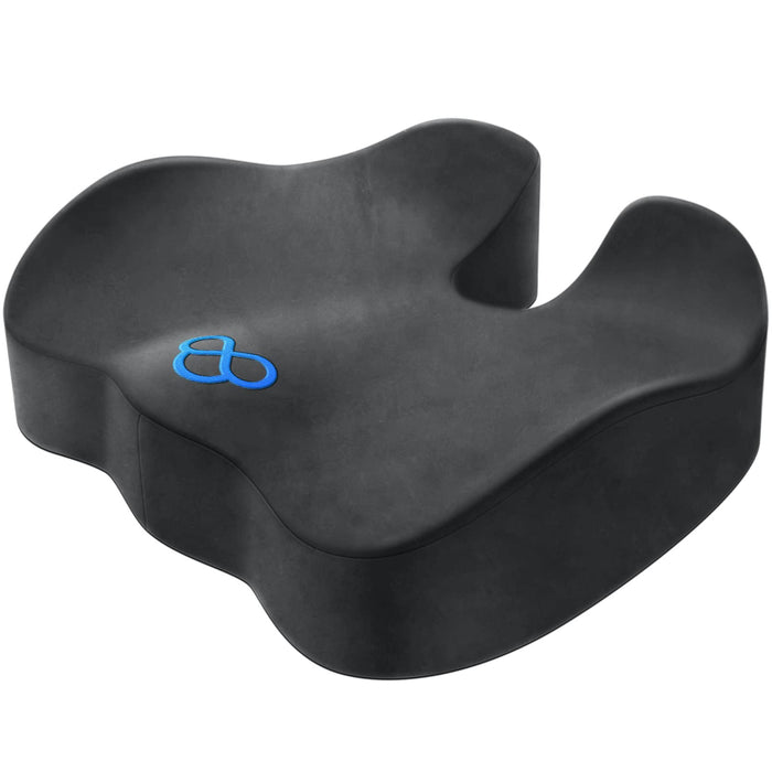 BlissTrends Seat Cushion,5.2in Thick Memory Foam Cushions for Office Chair, Car Seat, Airplane, Relieving Pressure Tailbone Sciatica Back Pain for Long Sitting Office Workers, Car Drivers Grey
