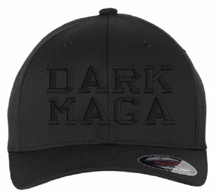 Dark MAGA Trump Hat - Flex Fit or Adjustable Hat Custom Embroidered Made to Order Dark MAGA Cap, Embroidered in USA, Firefighter Owned & Operated