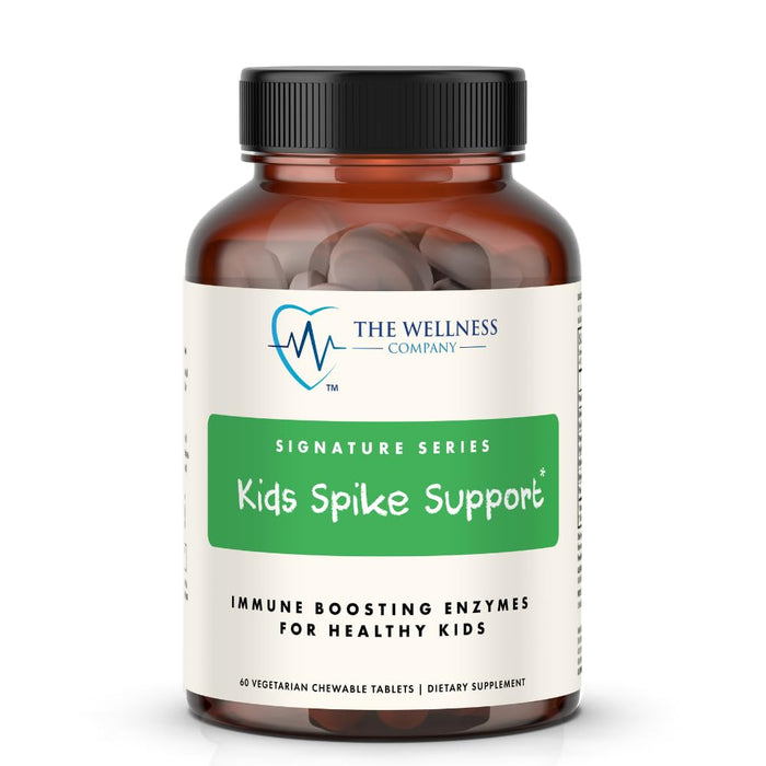 The Wellness Company Original Kids Spike Support Supplement | 60 Chewable Tablets 2 Month Supply | Child Friendly Natural Immunity Booster That Promotes Healthy Growth | Vegan, Non-GMO, Gluten-Free