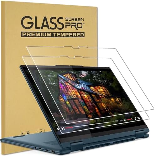 KEANBOLL 2-Pack Designed for Lenovo Yoga 7i 2-in-1 14" & Lenovo Yoga 7 14 2-in-1 Touchscreen Laptop Tempered Glass Screen Protector (14 inch, 2025-2024-2023), 9H Hardness Scratch Resistant