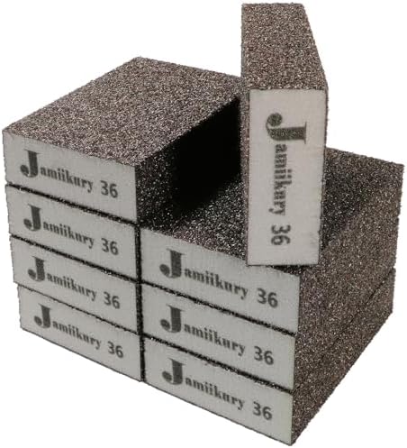 8Pcs 36 Grit Sanding Blocks, Jamiikury Coarse Sanding Sponge Washable and Reusable, Wet Dry Sandpaper Sponge for Wood Metal FurniturePaint and Drywall