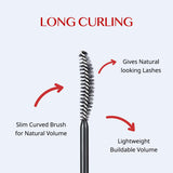 CLIO Long & Curl up Waterproof Black Mascara, Volumizing & Lengthening, Long-wearing Mascara (#01)