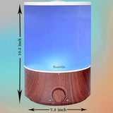 BlueHills Premium 4000 ml XL Essential Oil Diffuser 4L 4 Liter 70 Hour Run Humidifier Aromatherapy 1 Gallon Big Capacity High Mist Output for Large Room Home Mood Lights Dark Wood Grain E402