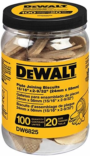DEWALT 100-Pack Plate Joining Biscuits for Woodworking, Joinery, and Furniture Framing Biscuits (DW6825)
