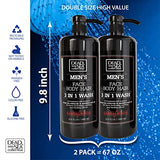 Dead Sea Collection 3 in 1 Body Wash for Men – Sandalwood Cleanser for Body, Hair and Face - Pack of 2 Bottles (33,8 Fl. Oz. Each)