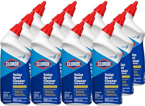 CloroxPro Commercial Solutions, Clorox Manual Toilet Bowl Cleaner with Bleach, Automatic Toilet Cleaner, Fresh Scent, 24 Ounces (Pack of 12) - 00031