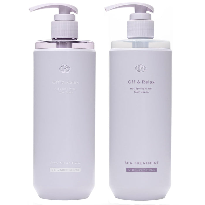 Off&Relax OR Spa Shampoo and Hair Treatment Set Silky Night Repair 460ml each, with Violet Musk fragrance, Silky Night Repair Set.