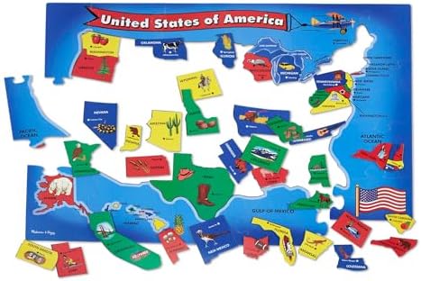Melissa & Doug USA Map Floor Puzzle - 51 Pieces (2 x 3 feet) - FSC Certified