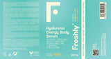 Freshly Cosmetics Hyaluronic Energy Körperserum. Serum gegen müde Beine, Krampfadern und Wassereinlagerungen. 200ml.